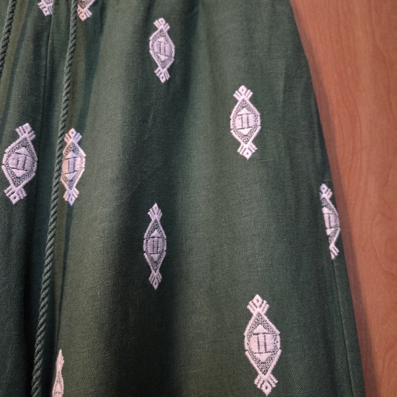 HOUSE OF HARLOW 1960 Green Wide Leg Pants Size S Linen - Picture 6 of 9